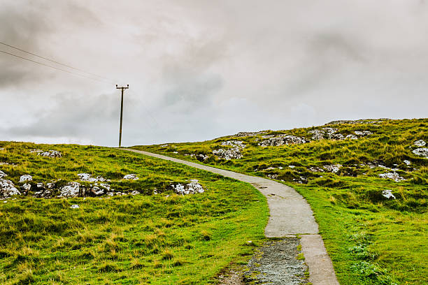 Electricity Pole on a Rugged Landscape at Scotland
