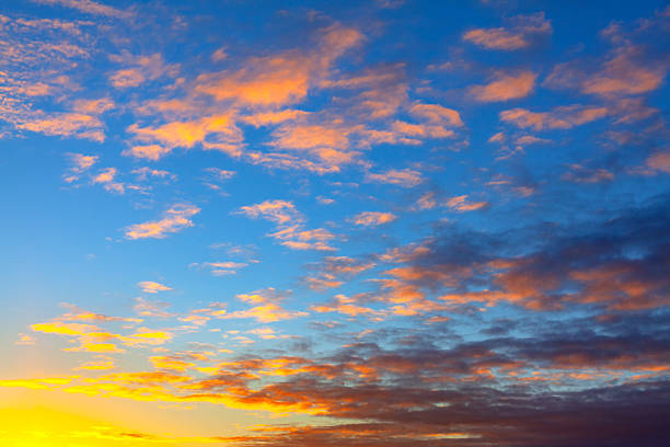 istock Radiant sky at either sunrise with colorful clouds 2228115114