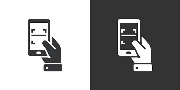 ilustrações de stock, clip art, desenhos animados e ícones de barcode icon. solid glyph series icon - equipamento de exame médico por imagem de diagnóstico