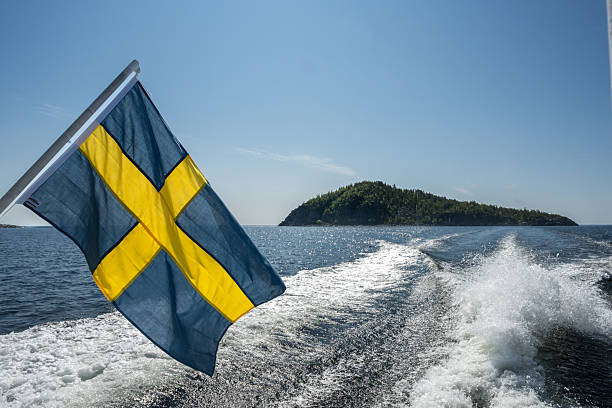 The swedish flag on a boat