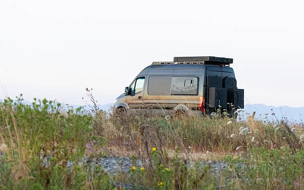 istock Vanlife Camping - roof top tent 2228127412