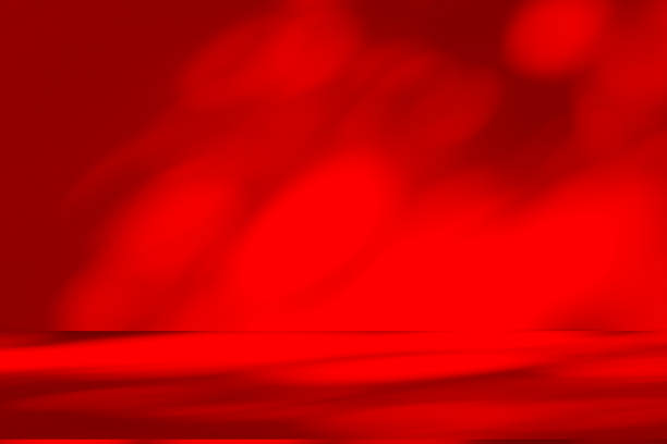 istock Studio style background wall decoration presentation uses white and red tones. with shadows cast from a nearby window, concept creating a decorative 2228129606