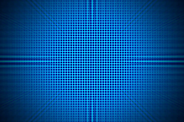 Radiant digital blue color halftone background.