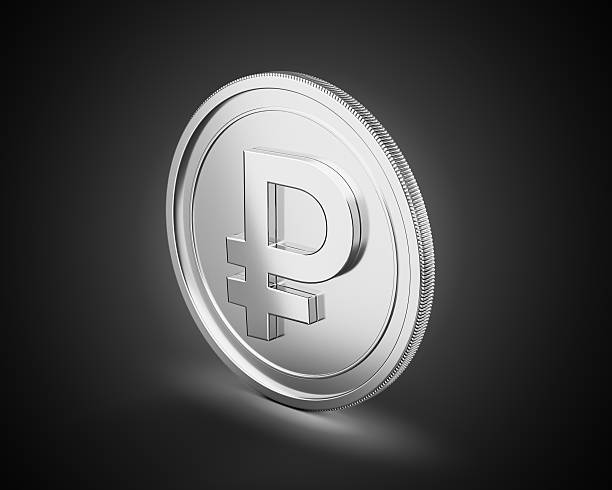 istock 3d Silver Shiny Rounded Russian Ruble Coin Isolated On dark Background 3d Illustration 2228136657