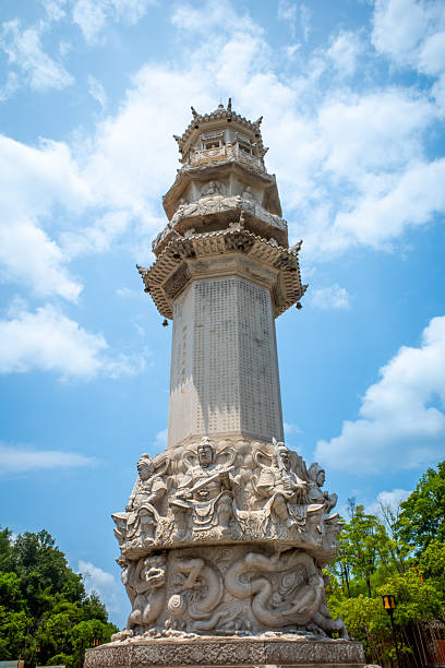 istock Ornate Stone Pagoda Against Blue Sky 2228139071