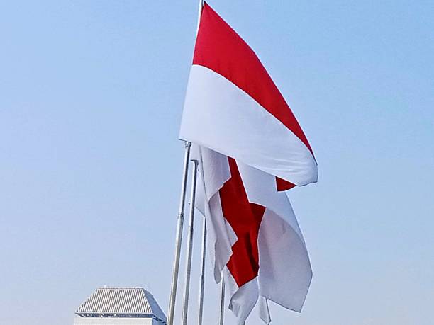 istock The Indonesian national red and white flag 2228140583