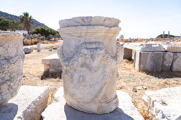 Old Ruins in Knidos ancient city, located in Datca, Mugla, Turkiye.