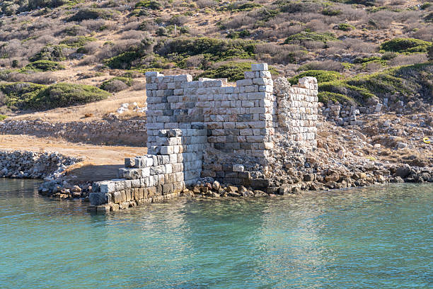 Old Ruins in Knidos ancient city, located in Datca, Mugla, Turkiye.