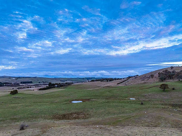 istock Twilight skies with cloud cover over the countryside 2228143752