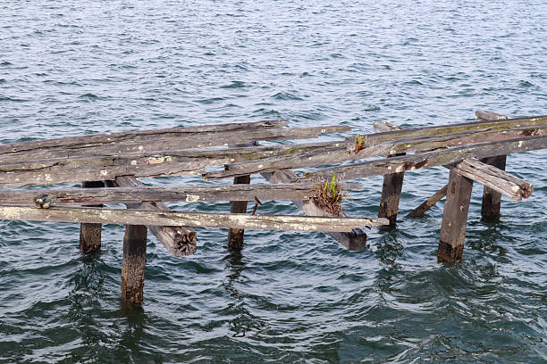old wooden pier in the sea