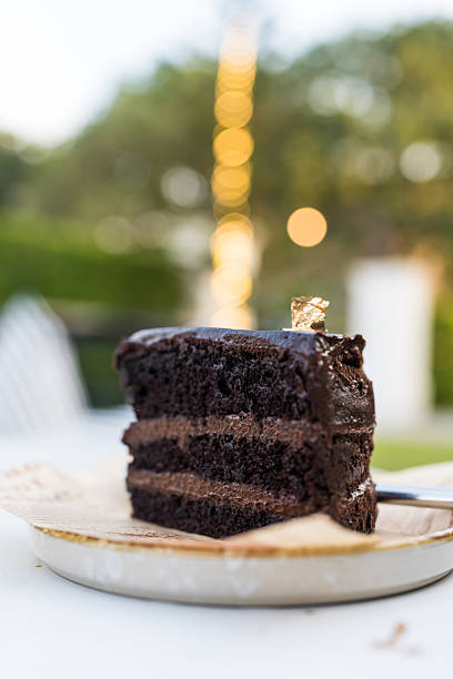 Delicious slice of chocolate cake
