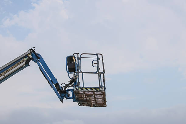 istock Aerial Work Platform, Empty Boom Lift, Construction Equipment, High Reach Platform 2228156167
