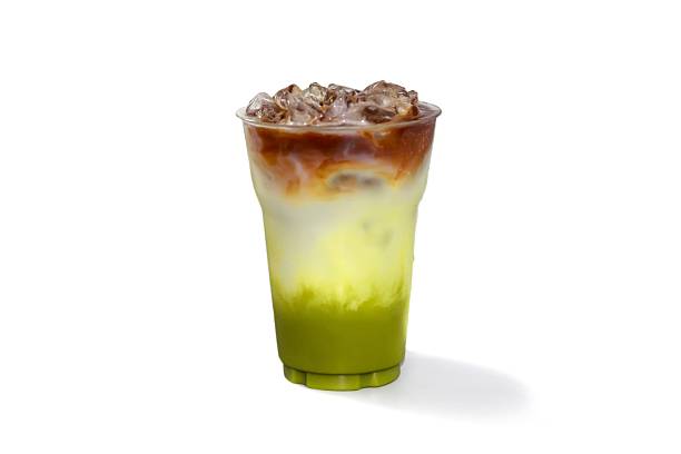 istock Coffee mixed matcha ice green tea put on white background and isolate photo style. 2228160860