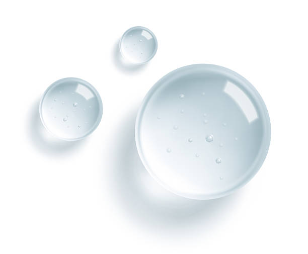 istock Hydrating gel droplets with transparent texture. Liquid drops, serum, gel or collagen texture. Skin care cosmetic hydration spots. Vector illustration 2228161294