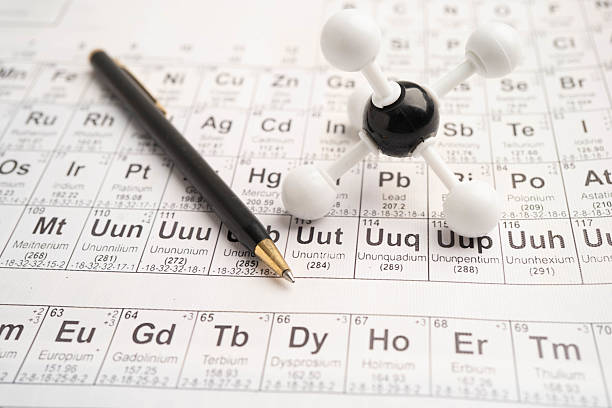 istock Molecules chemical on a periodic table background. 2228174184
