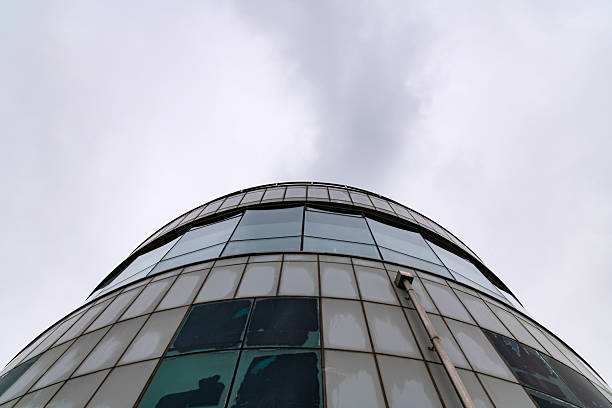 London Skyscrapers upon overcast sky prior rainstorm