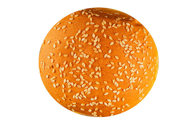 istock Bun burger puffy soft buns baking fresh delicious gourmet food background on the table rustic food top view copy space 2228190004