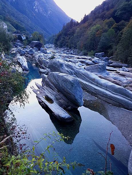 beautiful verzasca valley in switzerland.