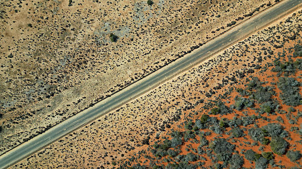 istock A street dividing a dried out area from the Australian bushland, seen from above 2228193473