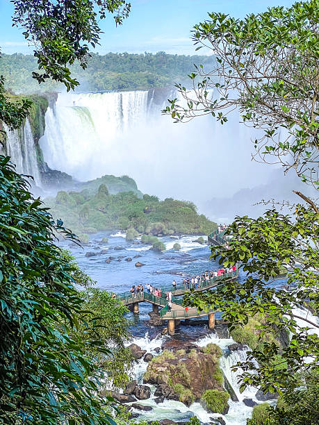 istock TOURISTS ON THE IGUAZU FALLS VIEWING PLATFORM  BRAZIL SIDE 2228196403