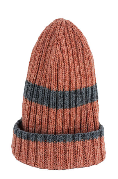 istock Knitted hat isolated on white background. Hat without pompom. 2228197336