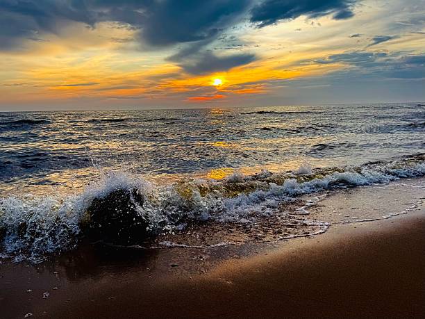 A beautiful sunset in Saulkrasti, a small village near Riga