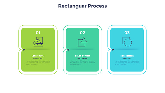 Rectangular Strategy Diagram Three Numbered Rectangular Frames Placed In Horizontal Row Concept Of 3 ...