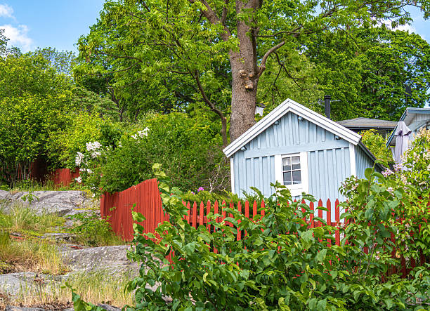 Sundborn, Sweden - August  18, 2017: The world famous home of Swedish artists Carl and Karin Larsson at Lilla Hyttnas in Sundborn, Sweden.