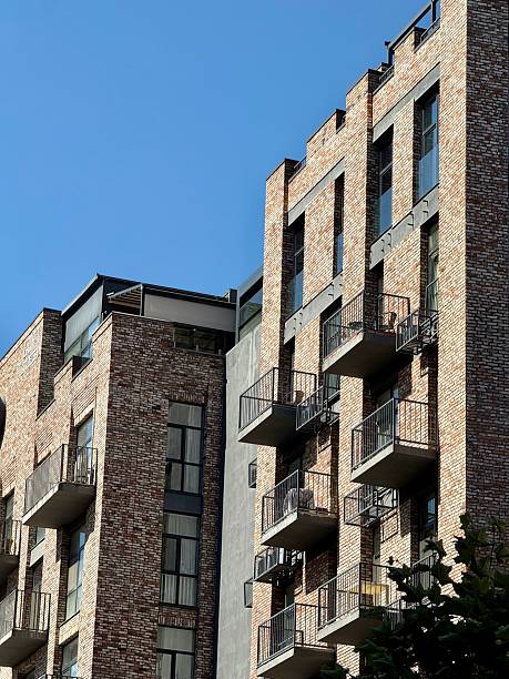 istock Modern Brick Apartment Building with Balconies 2228212833
