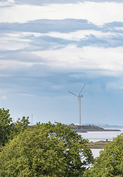 Offshore wind turbine on the sea.Copenhagen - Denmark