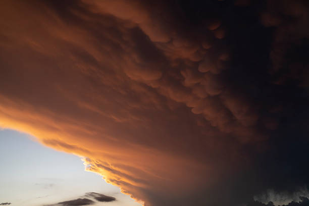 Amazing sky at sunset. Beautiful view of the sky and dramatic clouds with a twilight light.