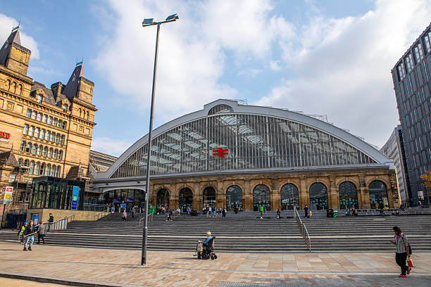 View of the old Manchester Central station which is now a  convention centre in the centre of Manchester, UK. There are no people in the photograph