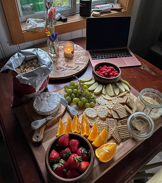 istock A charcuterie board with a laptop on a table 2228238481