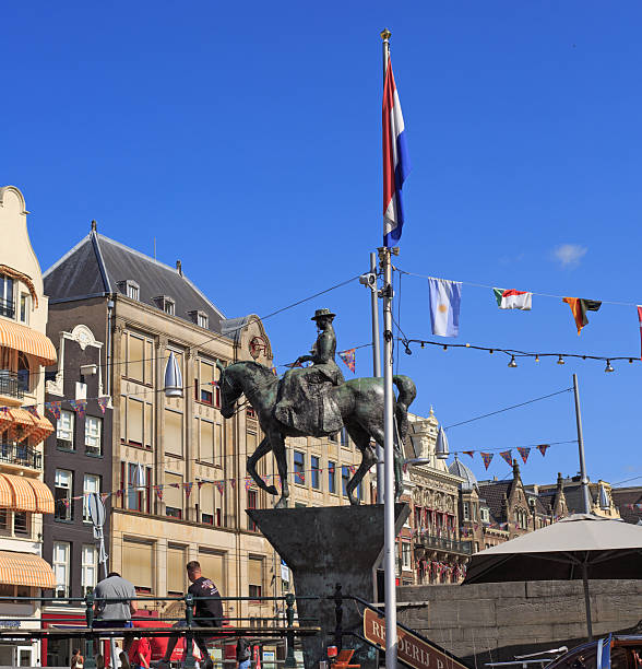 Amsterdam, netherlands 15-07-25. The statue of Queen Wilhelmina, who reigned for almost 60 years and was a figure of resistance during World War II.  It was commissioned in 1964.