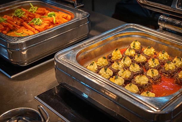 istock Meatballs with mashed potatoes ready to serve at the restaurant buffet 2228241082