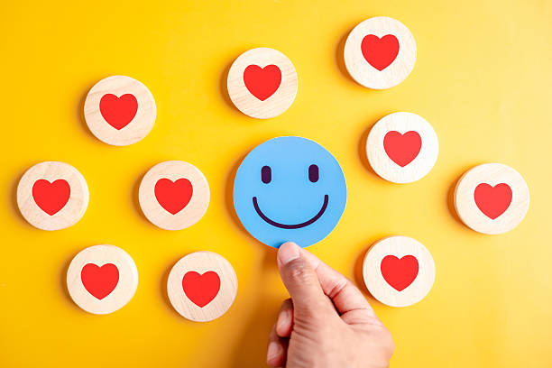 istock Smiley face and heart happiness, positive feedback, emotional support, satisfaction, connection, and appreciation in personal growth or customer experience concepts. 2228249611