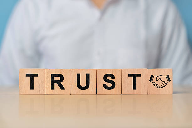 istock Wooden cube block with Trust concept 2228252336