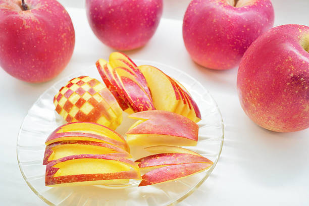 Cutting Apple Fruit - food preparation.