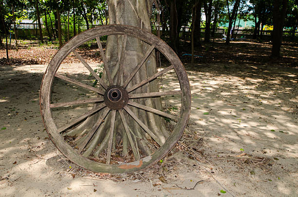 Old wooden wheels