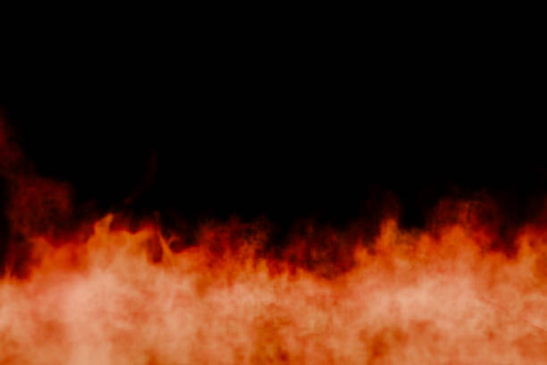 CG image of fiercely burning red flames