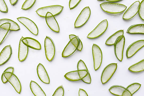 istock Sliced aloe vera pieces with translucent gel 2228266394