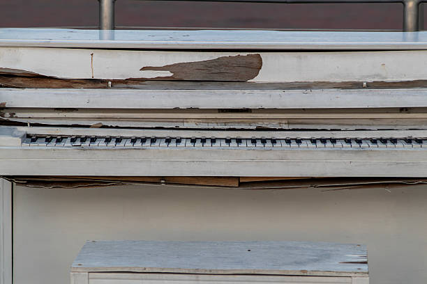 Detail of an electric piano keyboard