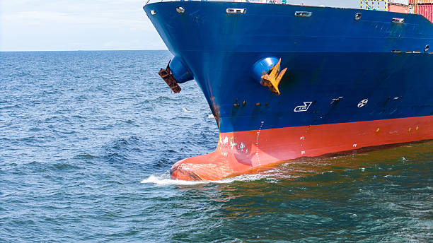 istock Nose Cargo container Ship, cargo vessel ship carrying container and running for import export concept technology freight shipping sea freight by Express Ship. front view 2228272944