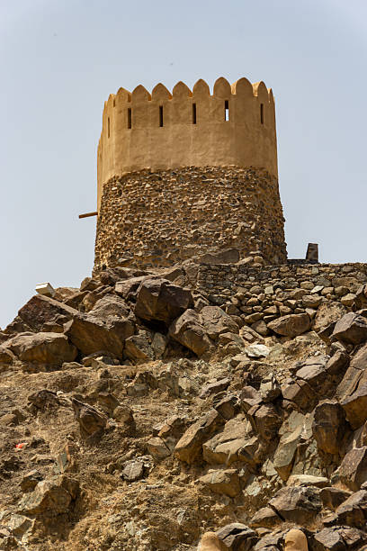 istock Stone and Mud Tower on Rocky UAE Hill 2228276382