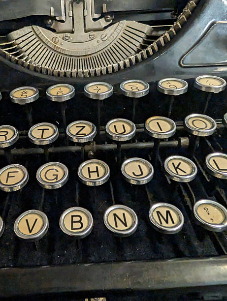 several keys from an old retro style typewriter keyboard