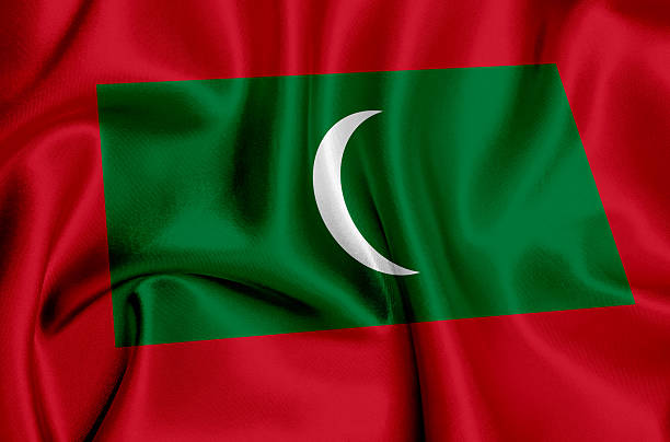 FLag of The maldives waving background.