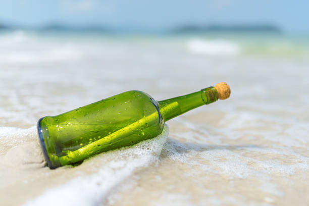istock Message in a bottle (MIB) on a sand beach 2228283198