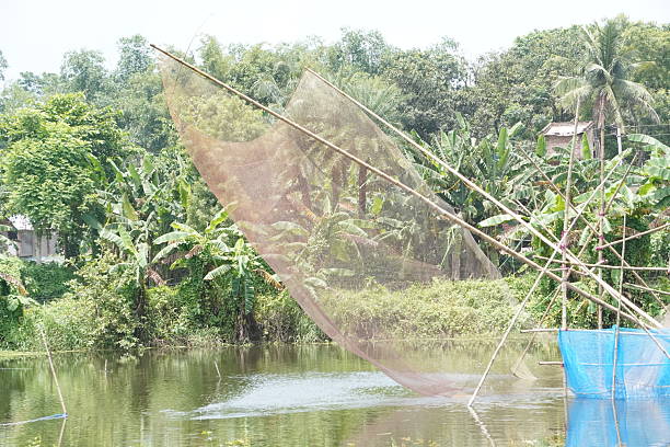 istock large fishing net, likely a type of lift net 2228284656
