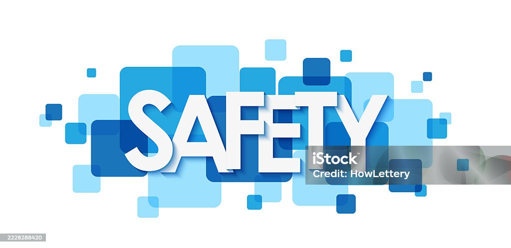 Safety Blue Safety Blue Typography Banner Stock Illustration - Download Image Now ...