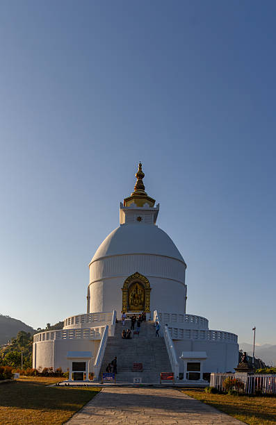istock World Peace Pagoda Standing Tall in Nepal. 2228289433